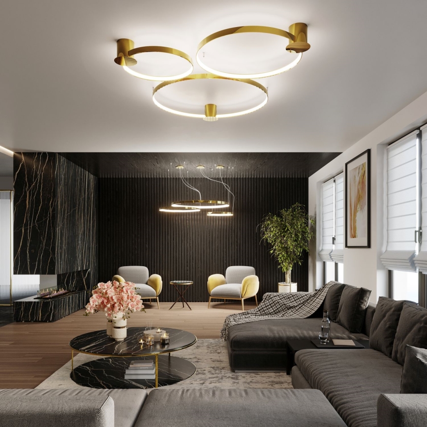 Thoro TH.252 - Стельовий LED світильник RIO LED/50W/230V CRI 90 3000K діаметр 78 см золотий