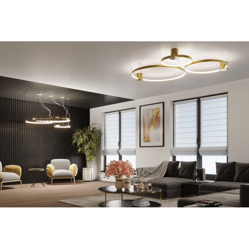 Thoro TH.252 - Светодиодный потолочный светильник RIO LED/50W/230V CRI 90 3000K диаметр 78 см золотистый
