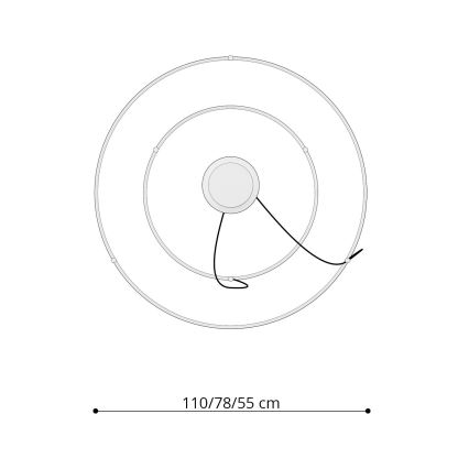 Thoro TH.268 - Світлодіодна підвісна люстра RIO LED/80W/230V CRI 95 4000K золотий
