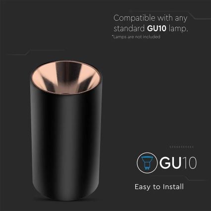 Точечный светильник 1xGU10/35W/230V черный/розовое золото