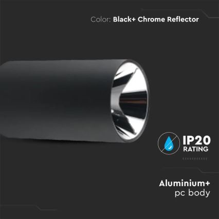 Точечный светильник 1xGU10/35W/230V черный/серебряный