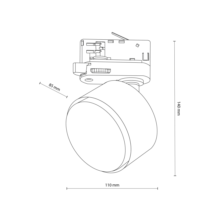 Точечный светильник для 3-фазной трековой системы TRACER 1xGX53/11W/230V черный