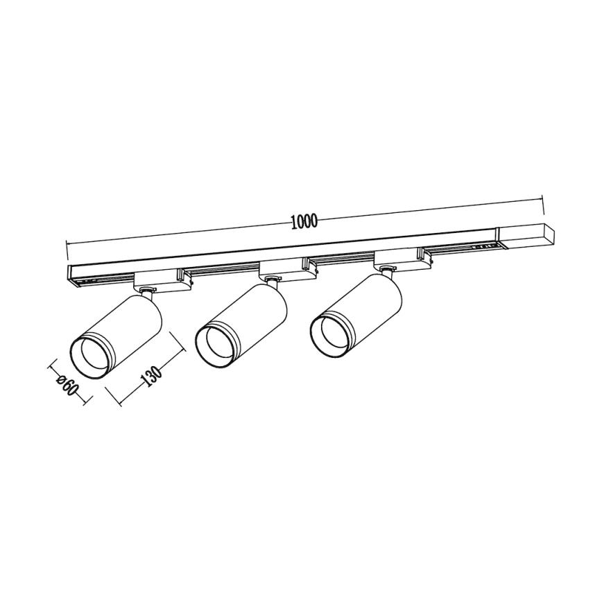 Точечный светильник для шинной системы PIPE 3xGU10/10W/230V, черный