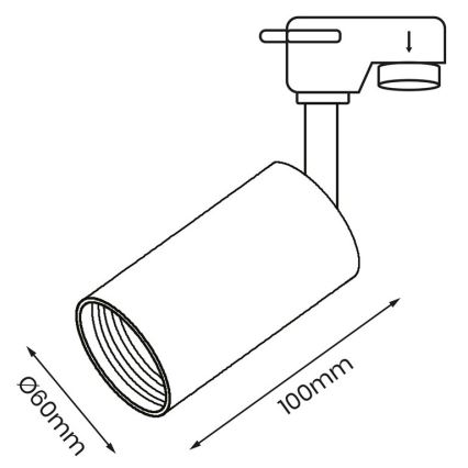 Точечный светильник для трековой системы PIPE 1xGU10/25W/230V белый