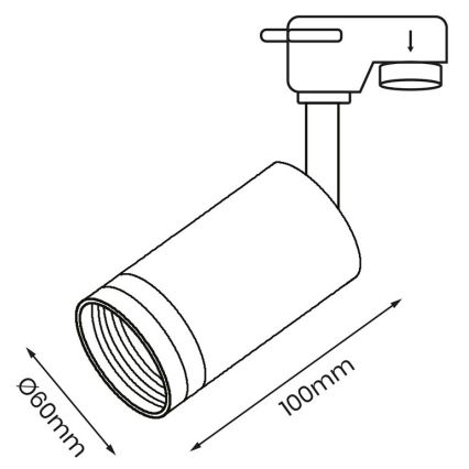 Точечный светильник для трековой системы PIPE 1xGU10/25W/230V черный