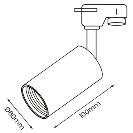 Точечный светильник для трековой системы PIPE 1xGU10/25W/230V черный