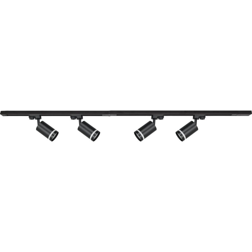 Точечный светильник для трековой системы PIPE 4xGU10/10W/230V 2x1 м черный
