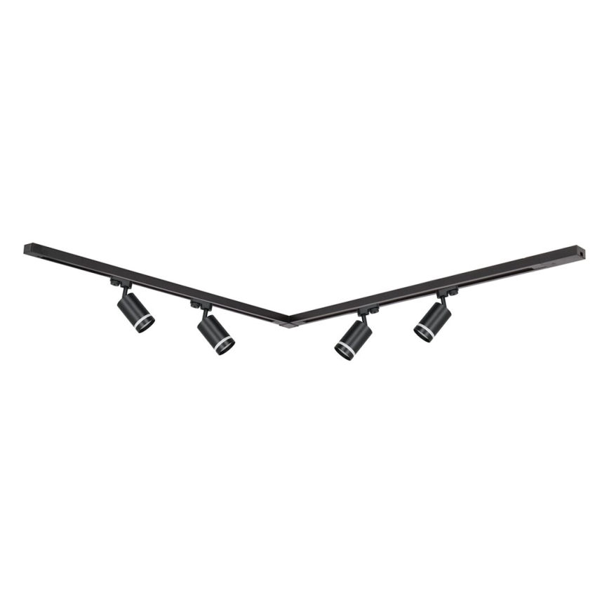 Точечный светильник для трековой системы PIPE 4xGU10/10W/230V 2x1 м черный