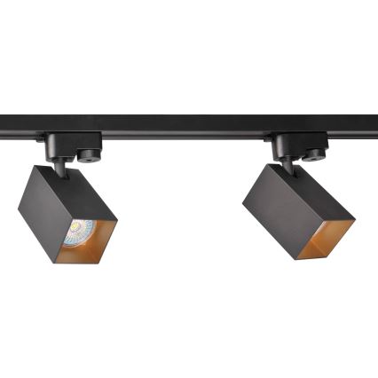 Точечный светильник для трековой системы SQUARE 3xGU10/10W/230V + 1 м трековая система черный