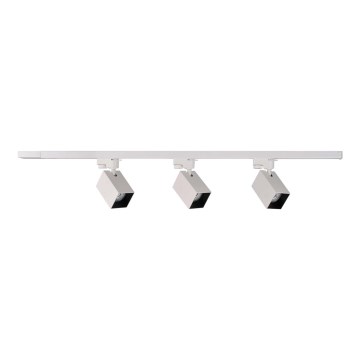 Точечный светильник для трековой системы SQUARE 3xGU10/10W/230V + 1 м трековая система система белый
