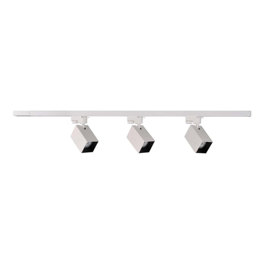 Точечный светильник для трековой системы SQUARE 3xGU10/10W/230V + 1 м трековая система система белый
