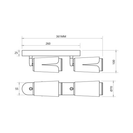Точечный светильник FLOWER 2xGU10/8W/230V черный