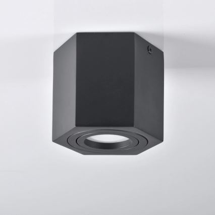 Точечный светильник HEXAGON 1xGU10/10W/230V черный