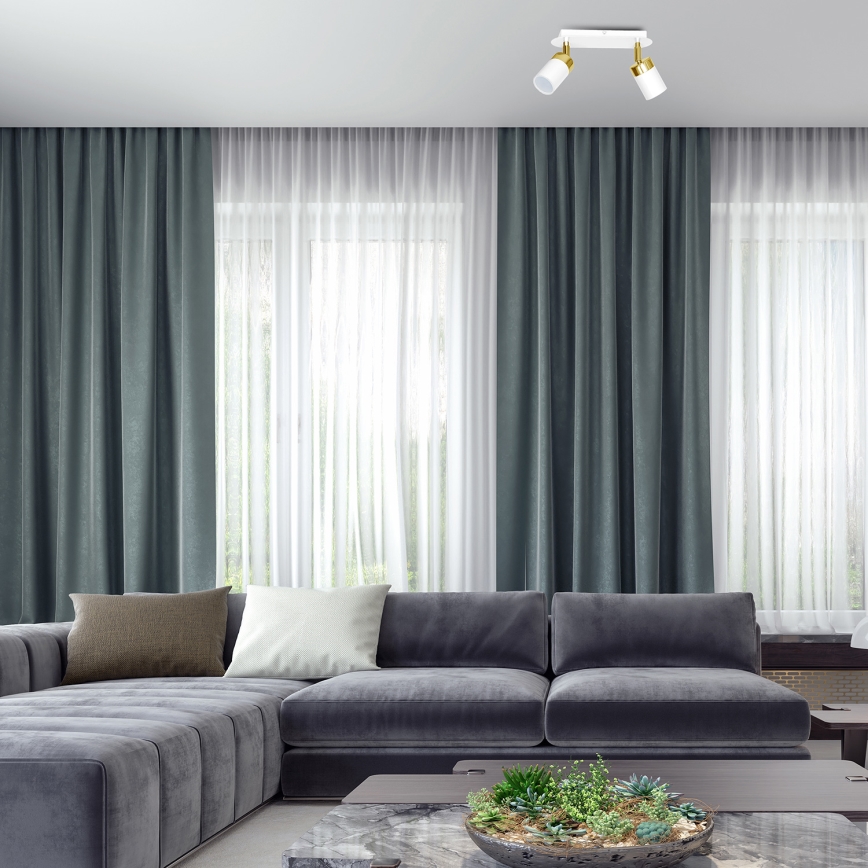 Точечный светильник JOKER 2xGU10/25W/230V белый/золотой