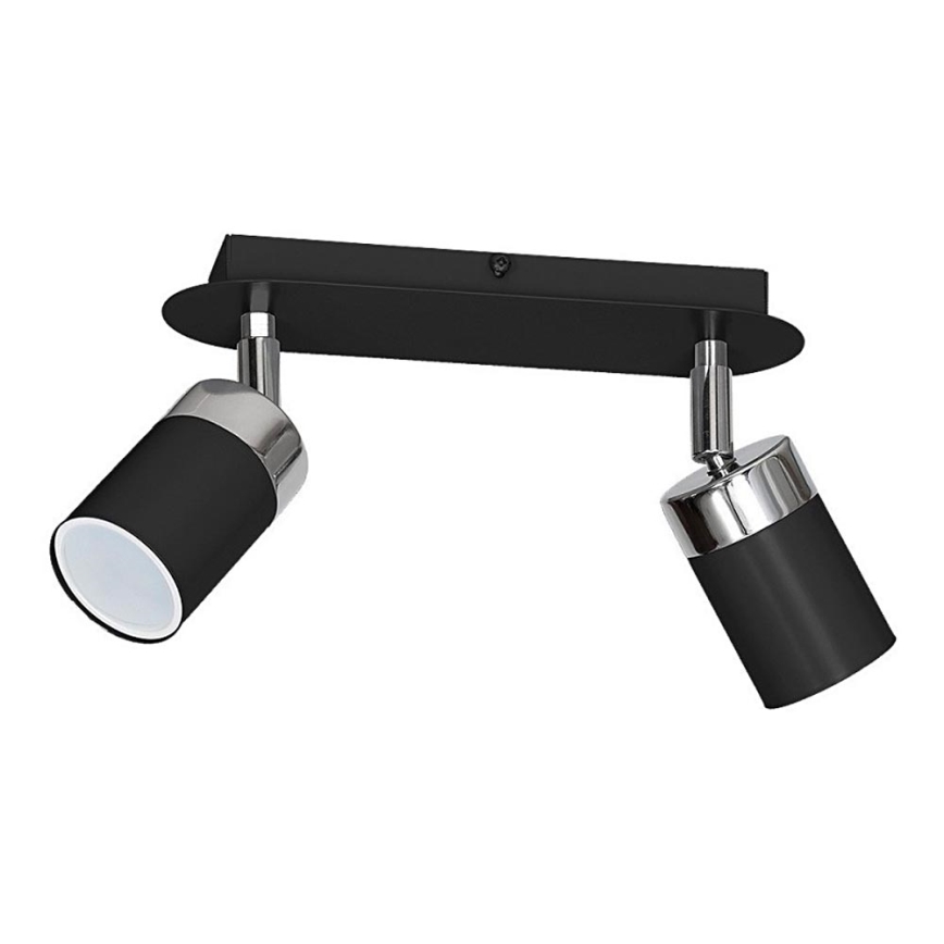 Точечный светильник JOKER 2xGU10/25W/230V чёрный/глянцевый хром