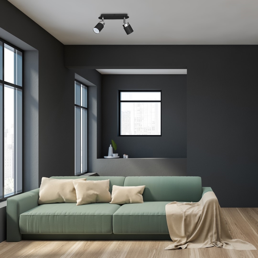 Точечный светильник JOKER 2xGU10/25W/230V чёрный/глянцевый хром