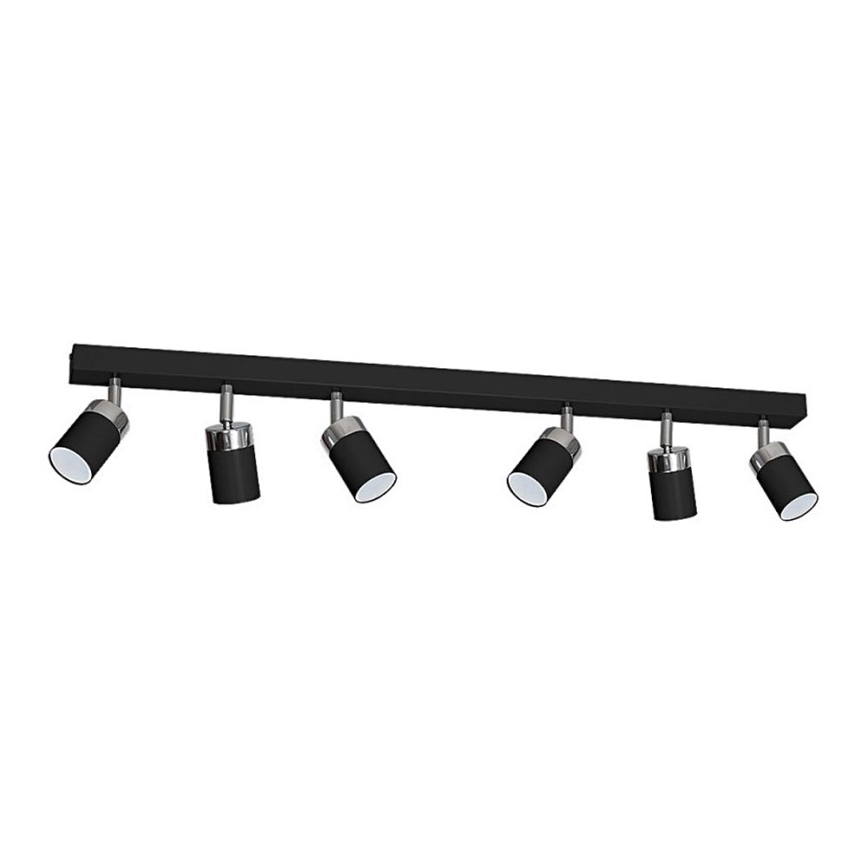 Точечный светильник JOKER 6xGU10/25W/230V черный/полированный хром