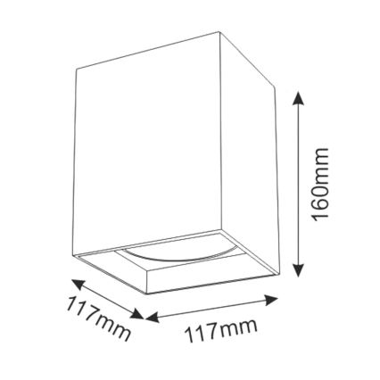 Точечный светильник JUPITER 1xE27/20W/230V 11,7x11,7 см черный
