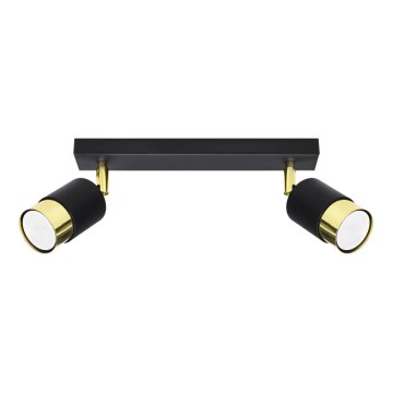Точечный светильник NERO 2xGU10/40W/230V черный/золотой