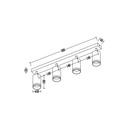 Точечный светильник PIPE 4xGU10/10W/230V, белый