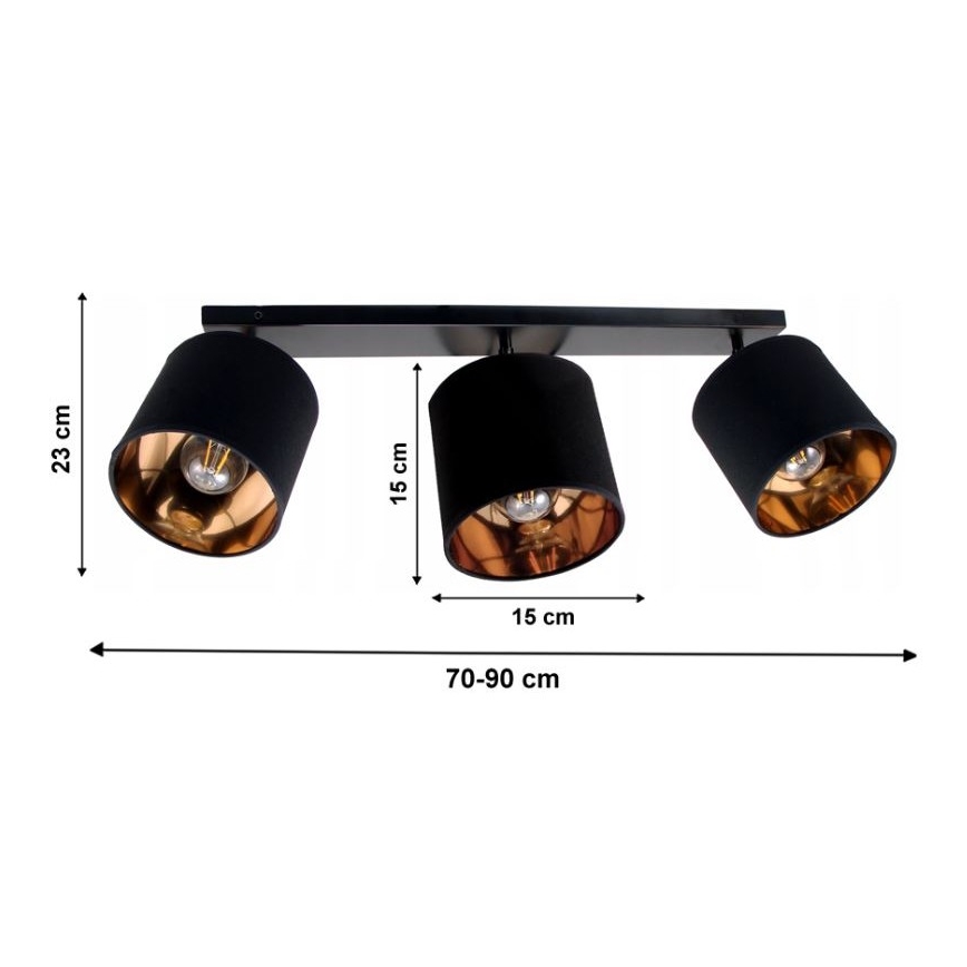 Точечный светильник SOFIA 3xE27/60W/230V черный