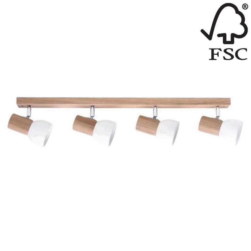 Точечный светильник SVENDA 4xE27/60W/230V дуб - сертифицировано FSC