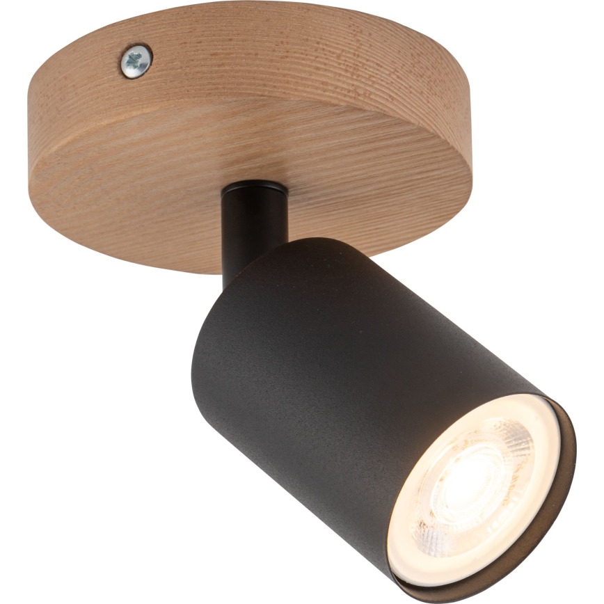 Точечный светильник TOP WOOD 1xGU10/10W/230V черный/дерево