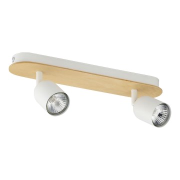 Точечный светильник TOP WOOD 2xGU10/10W/230V белый/дерево