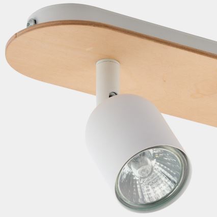 Точечный светильник TOP WOOD 2xGU10/10W/230V белый/дерево