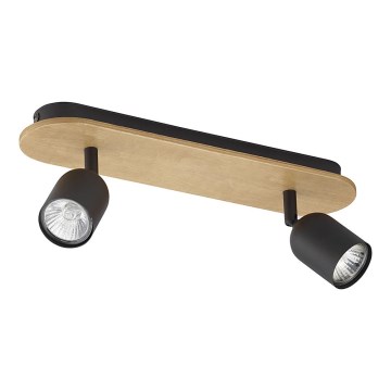 Точечный светильник TOP WOOD 2xGU10/10W/230V черный/дерево