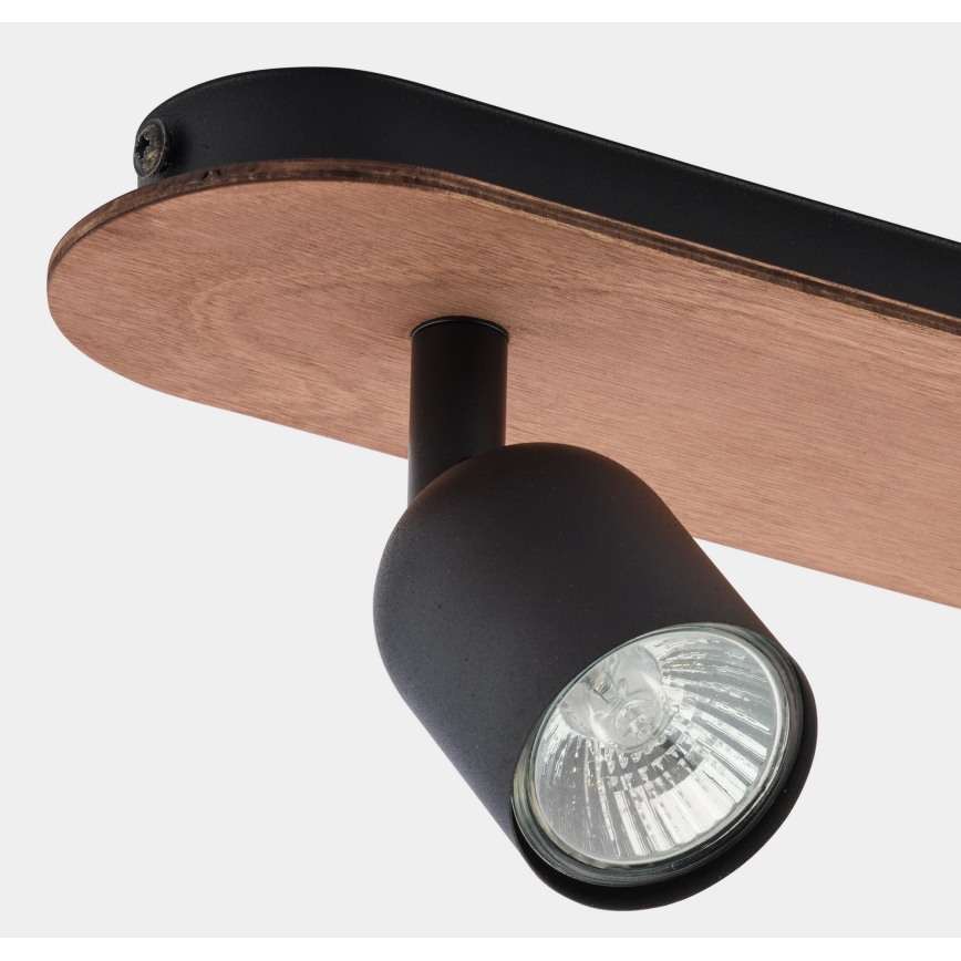 Точечный светильник TOP WOOD 2xGU10/10W/230V черный/дерево
