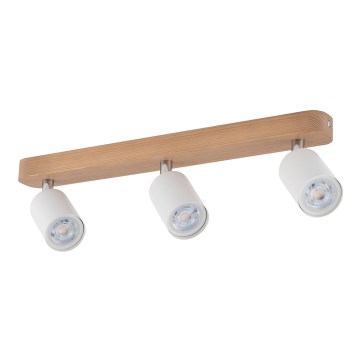 Точечный светильник TOP WOOD 3xGU10/10W/230V белый/дерево