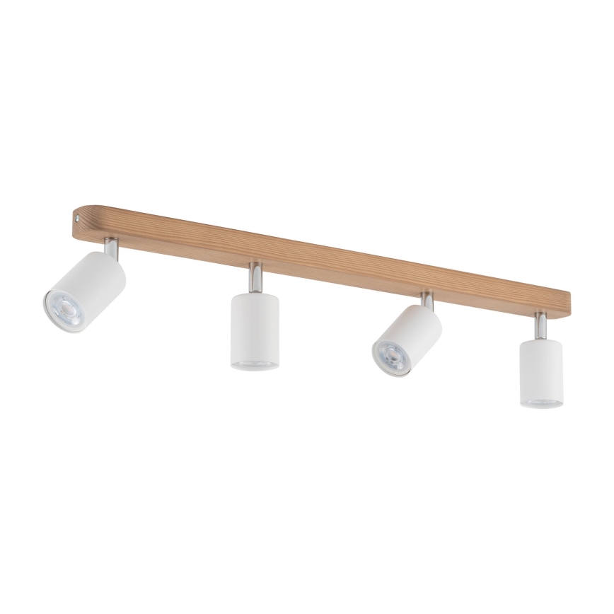 Точечный светильник TOP WOOD 4xGU10/10W/230V белый/дерево