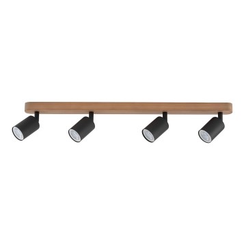 Точечный светильник TOP WOOD 4xGU10/10W/230V черный/дерево