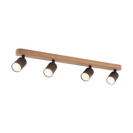 Точечный светильник TOP WOOD 4xGU10/10W/230V черный/дерево
