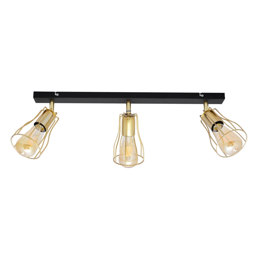 Точечный светильник TUBE 3xE27/15W/230V золотой/черный