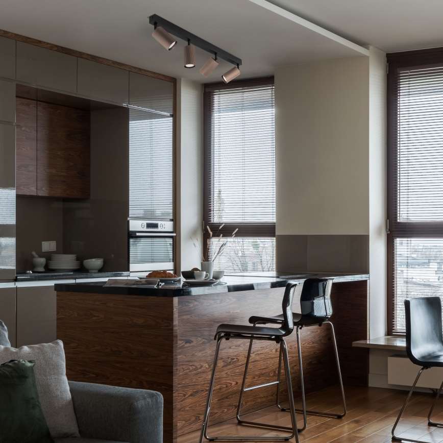 Точечный светильник TUNE 4xGU10/10W/230V чёрный/коричневый