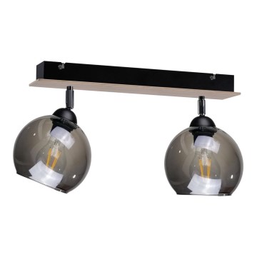 Точечный светильник UNO WOOD 2xE27/60W/230V черный/коричневый