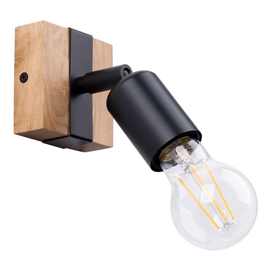 Точечный светильник ZUCA 1xE27/15W/230V черный/дуб