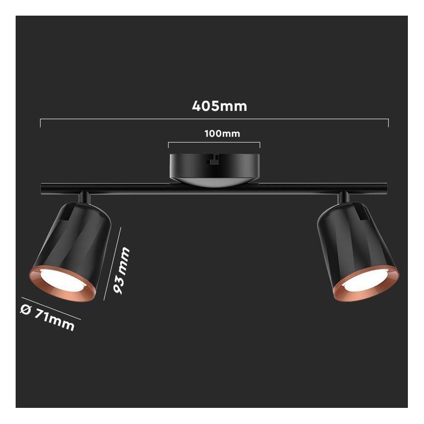Точечный светодиодный светильник  2xLED/5W/230V 4000K черная
