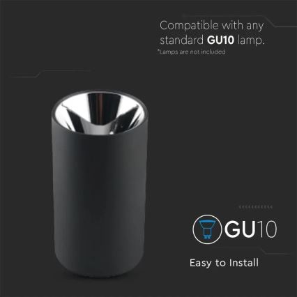 Точечный светильник 1xGU10/35W/230V черный/серебряный