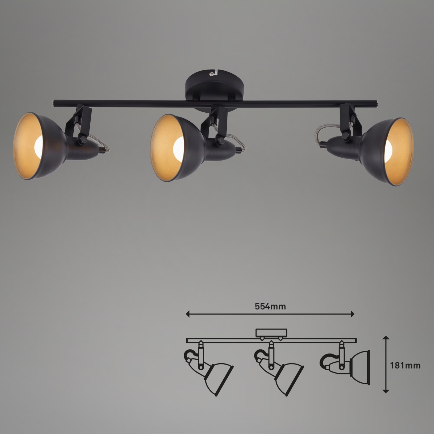 Точечный светильник 3xE14/40Вт/230В чёрный