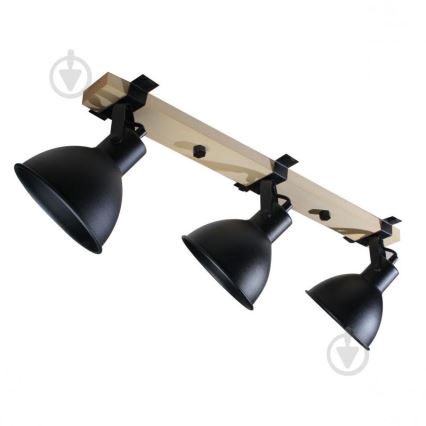 Точечный светильник 3xE27/40W/230V бук/черный