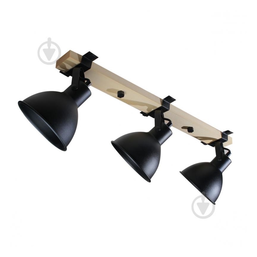 Точечный светильник 3xE27/40W/230V бук/черный
