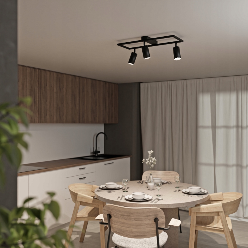 Точечный светильник 3xGU10/30W/230V чёрный