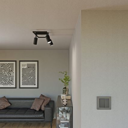 Точечный светильник 3xGU10/30W/230V чёрный