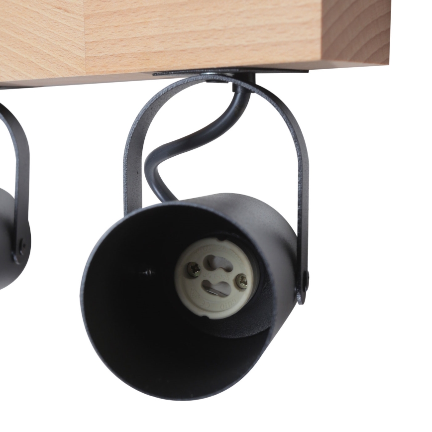 Точечный светильник 3xGU10/50W/230V бук/черный