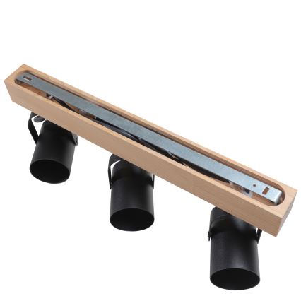 Точечный светильник 3xGU10/50W/230V бук/черный