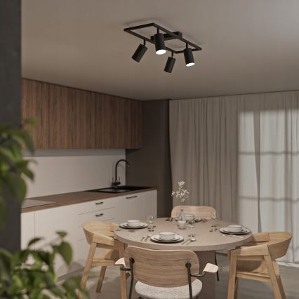 Точечный светильник 4xGU10/30W/230V черный