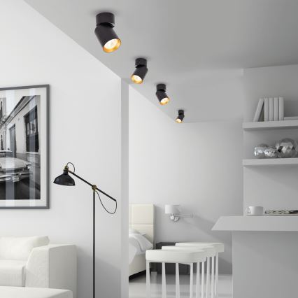 Точечный светильник ANDY 1xGU10/8W/230V черный/золотистый